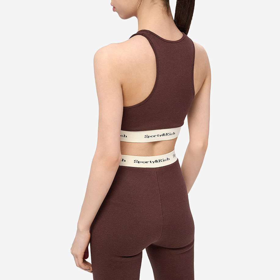 Топ SPORTY & RICH SERIF LOGO RIBBED CROPPED TANK в интернет магазине Peakwww.peakstore.ru - 14 фото