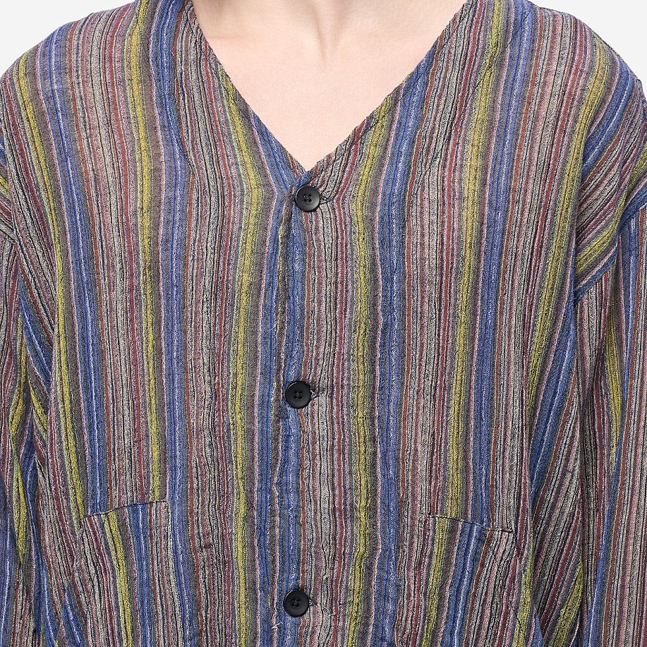 Рубашка SOUTH2 WEST8 V NECK ARMY SHIRT - MULTI STRIPE в интернет магазине Peakwww.peakstore.ru - 7 фото