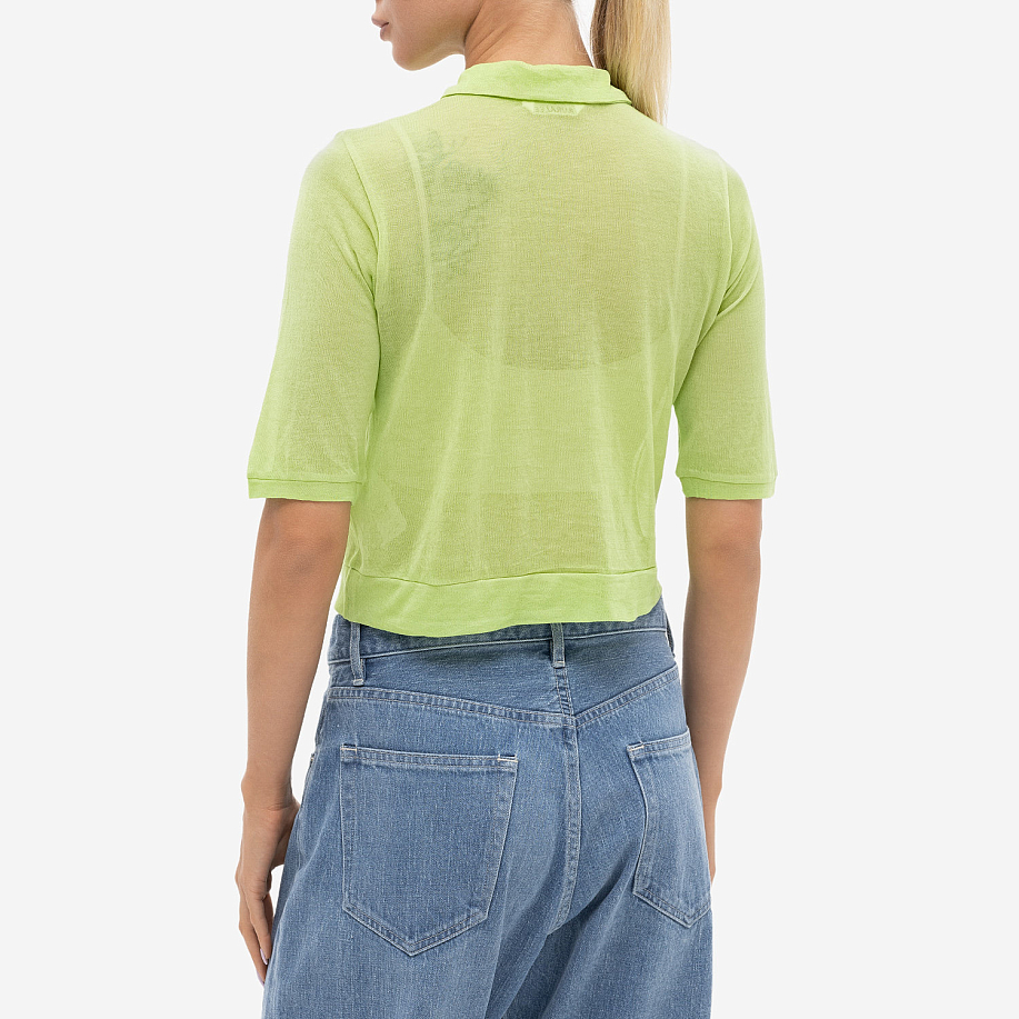 Поло AURALEE HARD TWIST COTTON GAUZE SHORT POLO LIME GREEN - 3 фото Поло AURALEE HARD TWIST COTTON GAUZE SHORT POLO в интернет магазине Peakwww.peakstore.ru - 3 фото