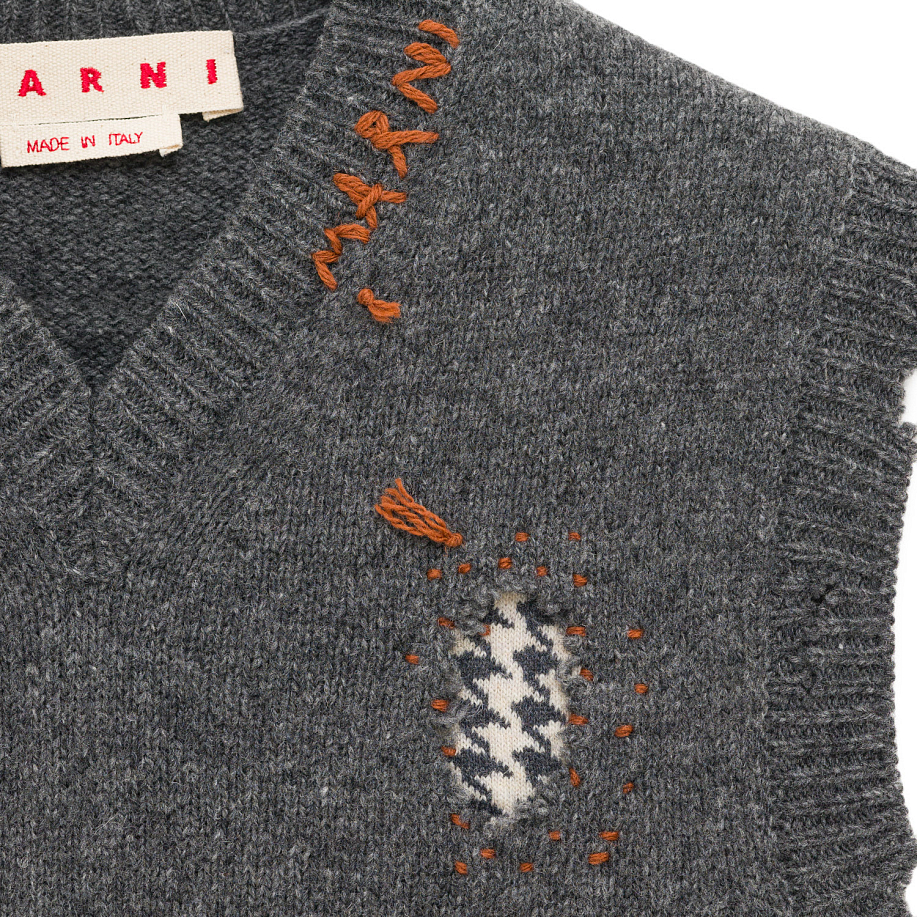 Жилет MARNI PATCH-DETAIL VIRGIN WOOL VEST - 9 фото Жилет MARNI PATCH-DETAIL VIRGIN WOOL VEST в интернет магазине Peakwww.peakstore.ru - 9 фото