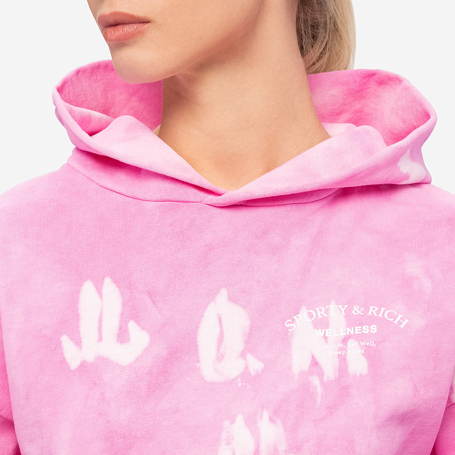 Толстовка SPORTY & RICH WELLNESS STUDIO TIE DYE CROPPED HOODIE в интернет магазине Peakwww.peakstore.ru - 7 фото