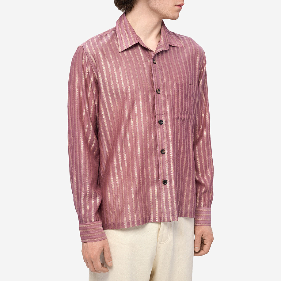 Рубашка KARTIK RESEARCH GOLD ZARI WOVEN STRIPES SHIRT в интернет магазине Peakwww.peakstore.ru - 4 фото