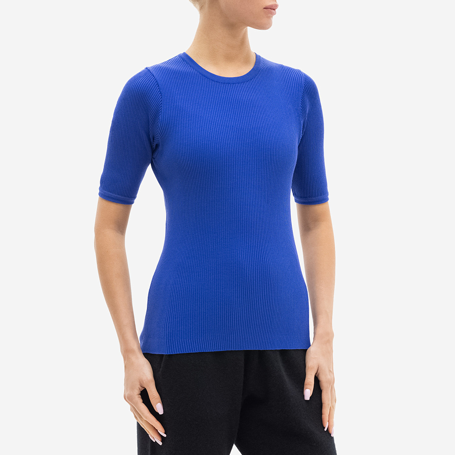 Футболка AURALEE GIZA HIGH GAUGE RIB KNIT TEE BLUE - 2 фото Футболка AURALEE GIZA HIGH GAUGE RIB KNIT TEE в интернет магазине Peakwww.peakstore.ru - 2 фото