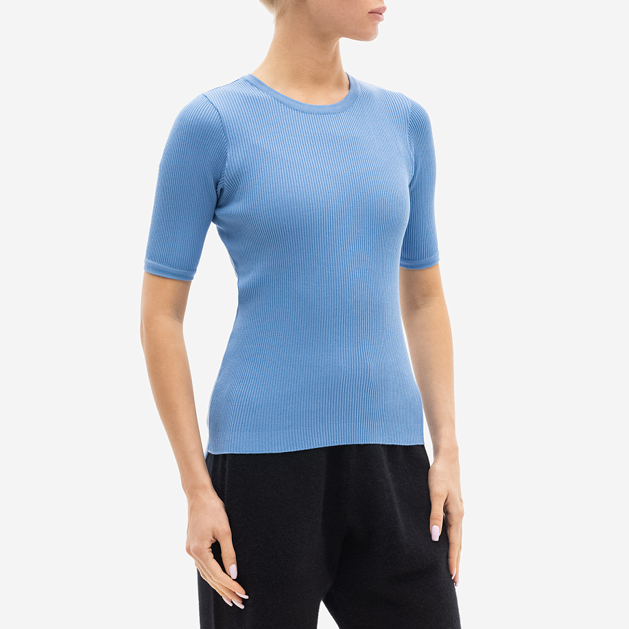 Футболка AURALEE GIZA HIGH GAUGE RIB KNIT TEE LIGHT BLUE - 2 фото Футболка AURALEE GIZA HIGH GAUGE RIB KNIT TEE в интернет магазине Peakwww.peakstore.ru - 2 фото