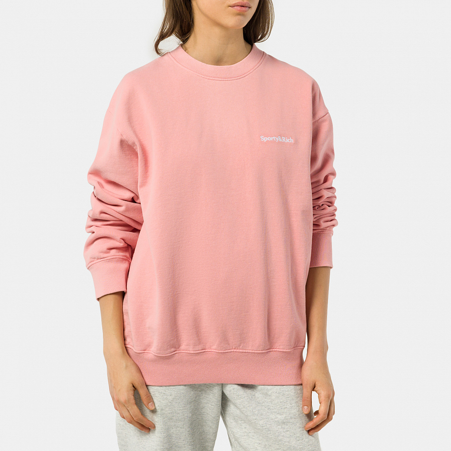Толстовка SPORTY & RICH SERIF EMBROIDERED CREWNECK в интернет-магазине Peak Conceptwww.peakstore.ru - 2 фото
