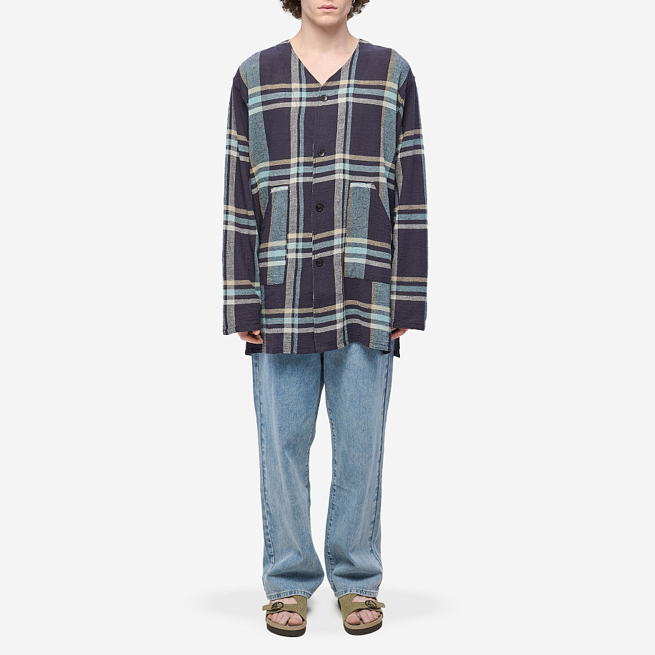 Рубашка SOUTH2 WEST8 V NECK ARMY SHIRT - COTTON BOILED CLOTH BIG PLAID в интернет-магазине Peak Conceptwww.peakstore.ru - 4 фото