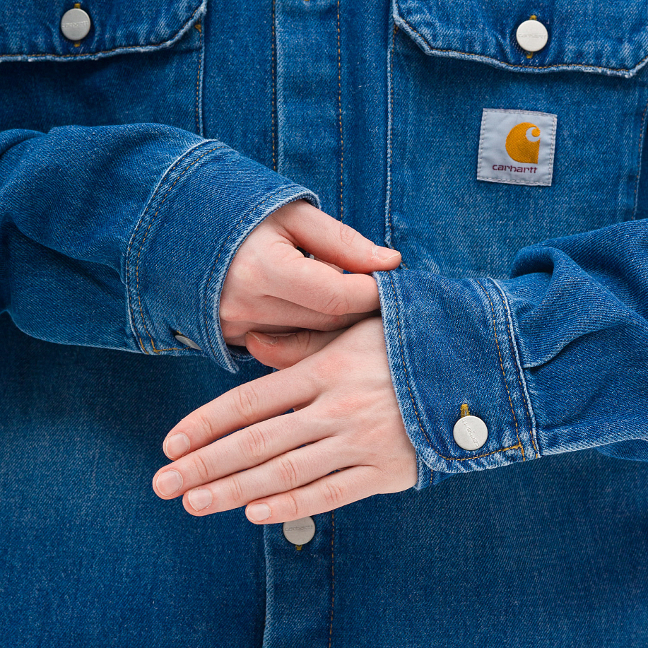 Джинсовая куртка CARHARTT WIP HARVEY SHIRT JAC в интернет магазине Peakwww.peakstore.ru - 10 фото