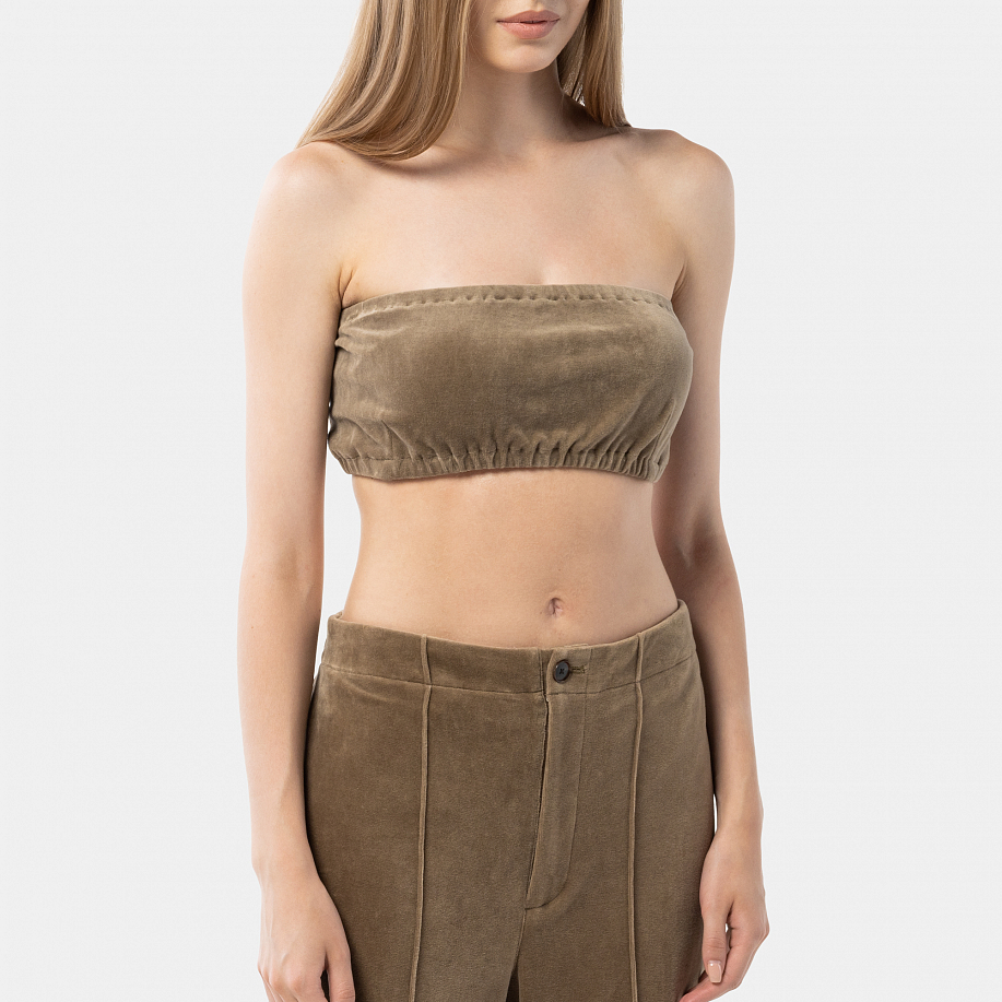 Топ AURALEE ORGANIC COTTON VELOUR BANDEAU LIGHT BROWN - 2 фото Топ AURALEE ORGANIC COTTON VELOUR BANDEAU в интернет магазине Peakwww.peakstore.ru - 2 фото