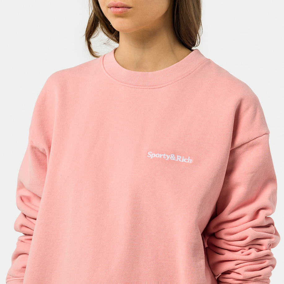 Толстовка SPORTY & RICH SERIF EMBROIDERED CREWNECK в интернет-магазине Peak Conceptwww.peakstore.ru - 5 фото