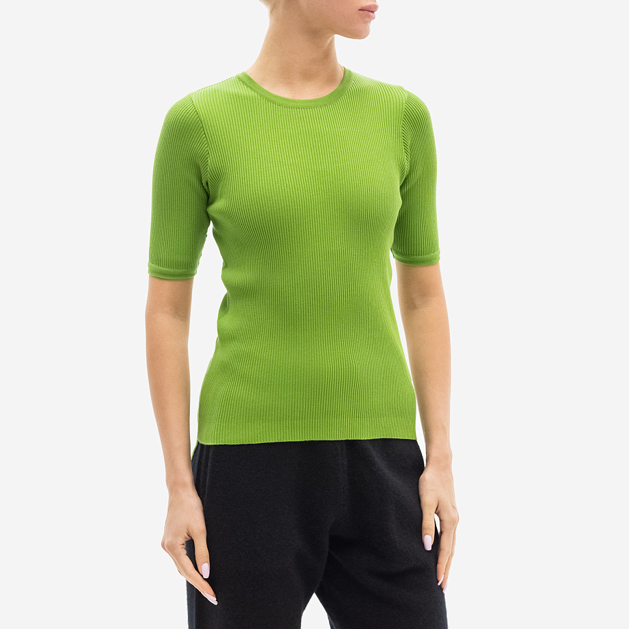 Футболка AURALEE GIZA HIGH GAUGE RIB KNIT TEE GREEN - 2 фото Футболка AURALEE GIZA HIGH GAUGE RIB KNIT TEE в интернет магазине Peakwww.peakstore.ru - 2 фото
