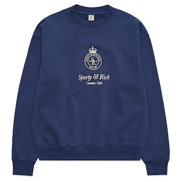 Толстовка Sporty & Rich Crown Embroidered Crewneck SS24 
