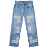 Джинсы NOMA T.D. BANDANA EMBROIDERY DENIM PANTS INDIGO-WHITE / YELLOW