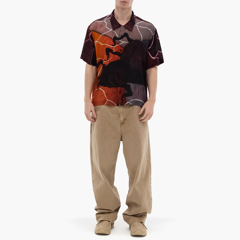Рубашка BRAIN DEAD SPIRAL ORB SHORT SLEEVE BUTTON UP SHIRT в интернет магазине Peakwww.peakstore.ru - 5 фото
