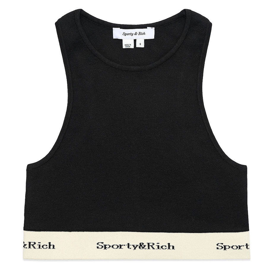 Топ SPORTY & RICH SERIF LOGO RIBBED CROPPED TANK в интернет магазине Peakwww.peakstore.ru - 1 фото