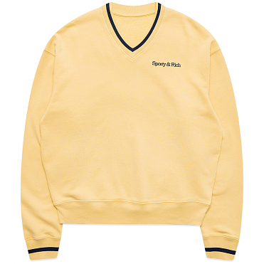 Толстовка Sporty & Rich NEW Serif Embroidered V-neck SS23 