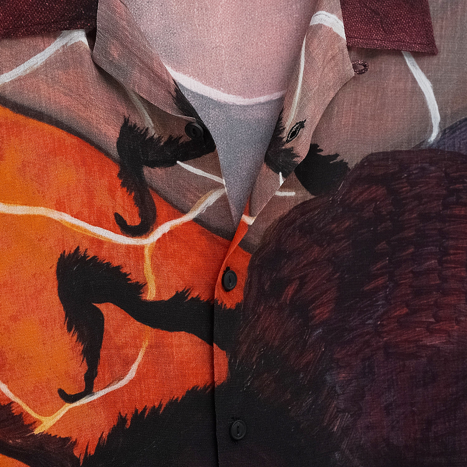 Рубашка BRAIN DEAD SPIRAL ORB SHORT SLEEVE BUTTON UP SHIRT в интернет магазине Peakwww.peakstore.ru - 8 фото