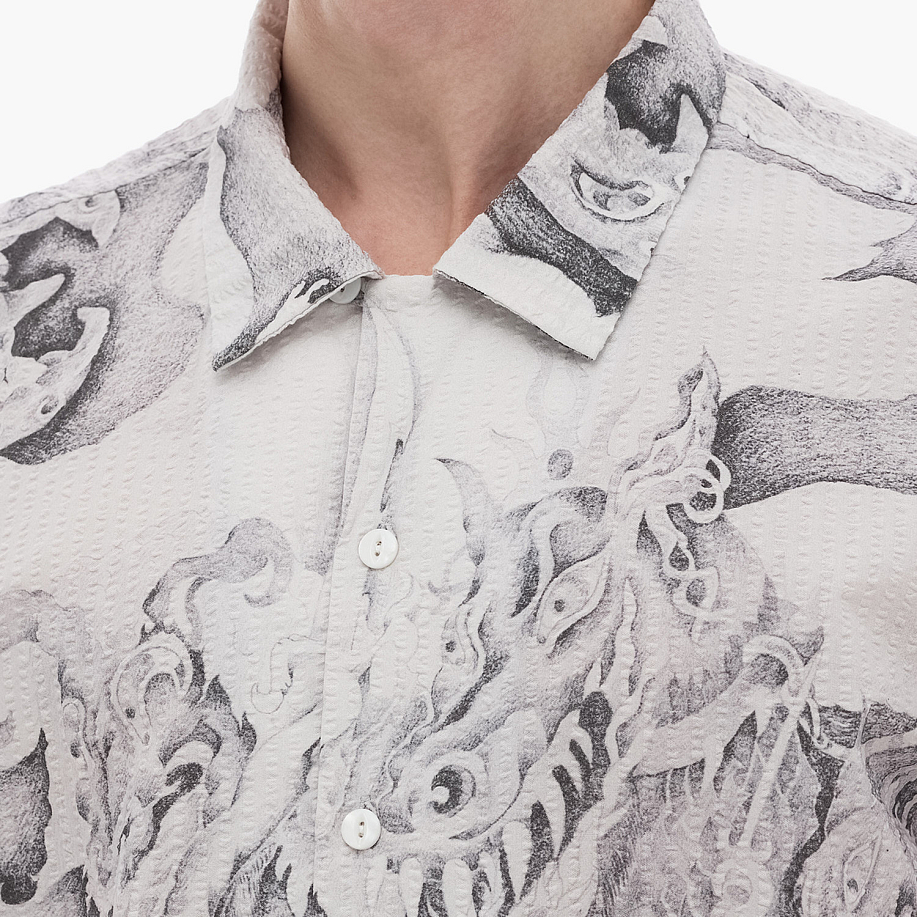 Рубашка BRAIN DEAD DRAGONSPEAKER SEERSUCKER S/S BUTTON UP SHIRT в интернет магазине Peakwww.peakstore.ru - 7 фото