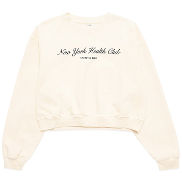 Толстовка Sporty & Rich NY Health Club Cropped Crewneck SS24 