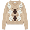 Свитер SPORTY & RICH SERIF LOGO ARGYLE SWEATER Cream/Multicolor