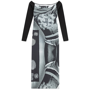 Платье ELLISS Jersey Phantom Flower OFF Shoulder Ankle Dress SS25 