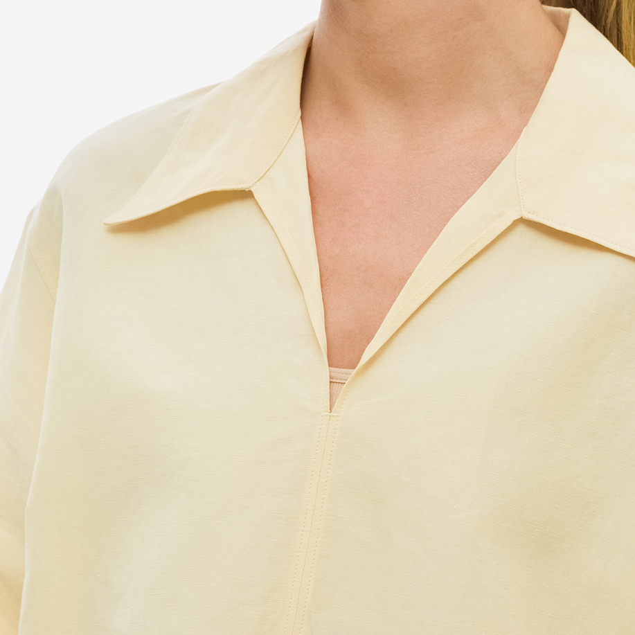 Поло AURALEE HIGH DENSITY FINX LINEN WEATHER SHIRTS в интернет магазине Peakwww.peakstore.ru - 6 фото