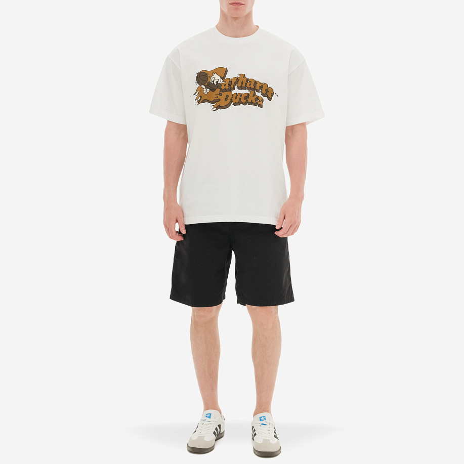 Шорты CARHARTT WIP FLINT SHORT стильные в Peak StoreBLACK (GARMENT DYED) - 4 фото Шорты CARHARTT WIP FLINT SHORT в интернет магазине Peakwww.peakstore.ru - 4 фото