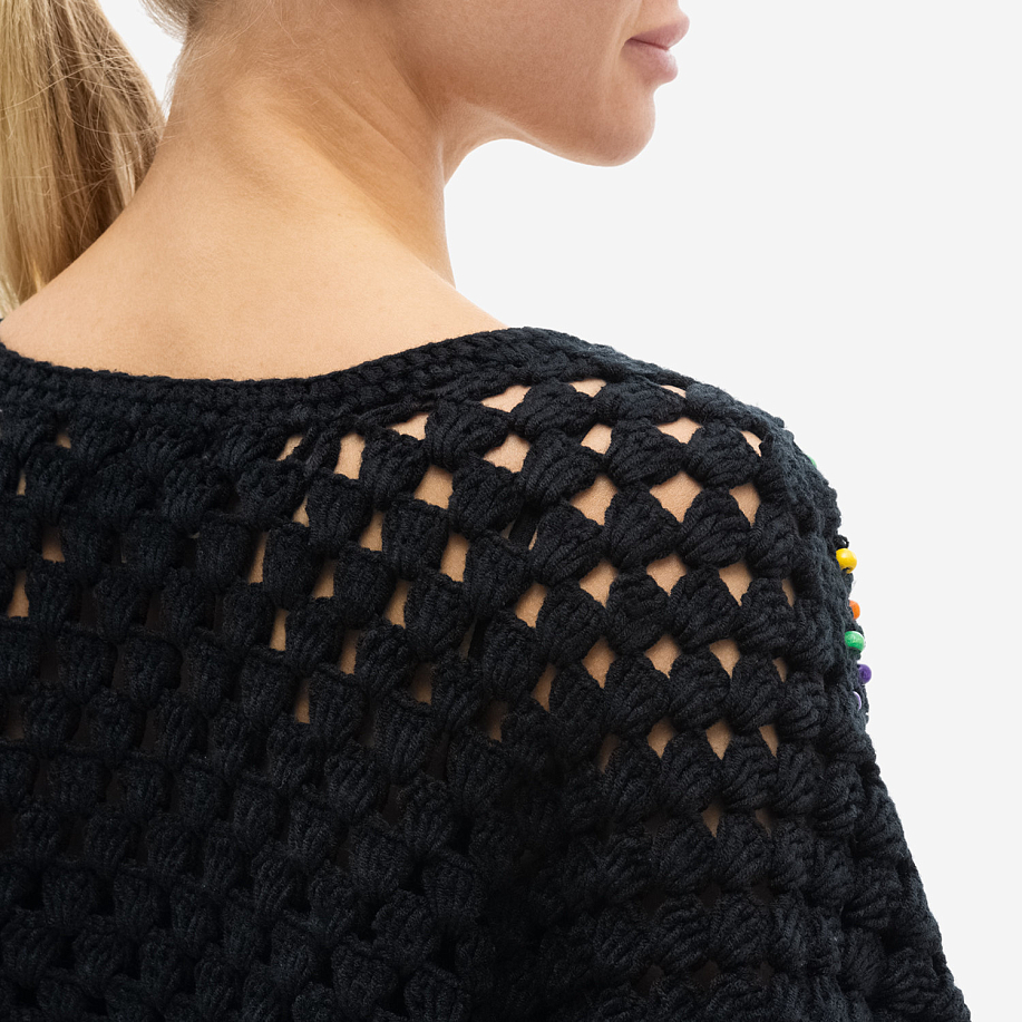 Свитер GLASS CYPRESS BLACK CROCHETED BEADED SWEATER - 6 фото Свитер GLASS CYPRESS BLACK CROCHETED BEADED SWEATER в интернет магазине Peakwww.peakstore.ru - 6 фото