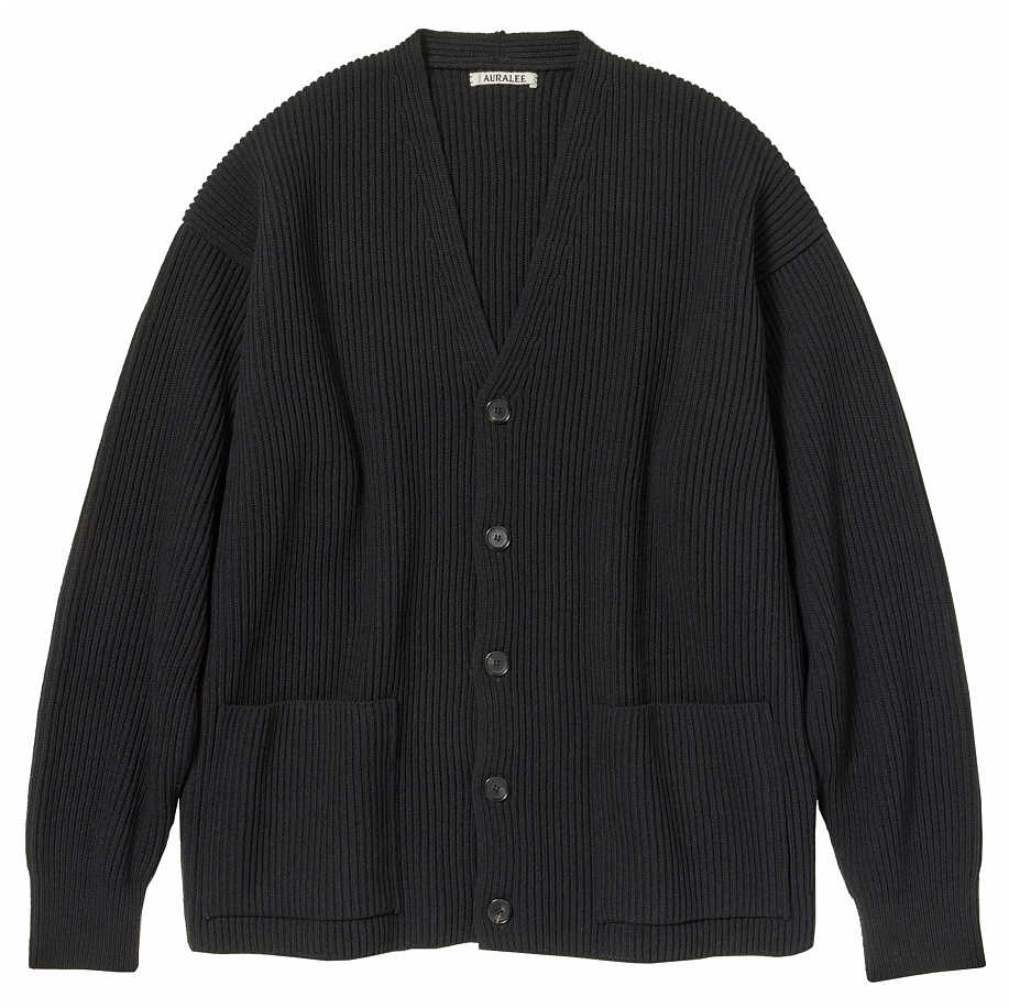 AURALEE Super Fine Wool RIB Knit BIG Cardigan FW22 Peak Store Moscow