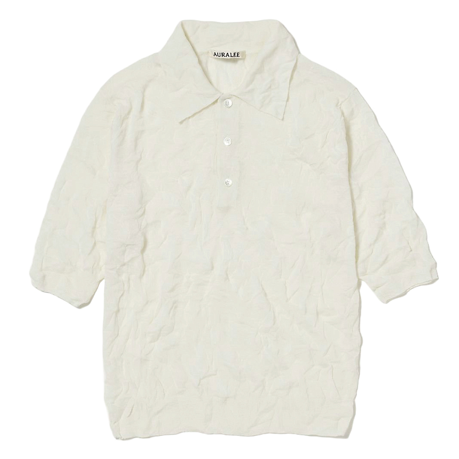Поло AURALEE WRINKLED WOOL POLYESTER HIGH GAUGE KNIT POLO в интернет магазине Peakwww.peakstore.ru - 1 фото