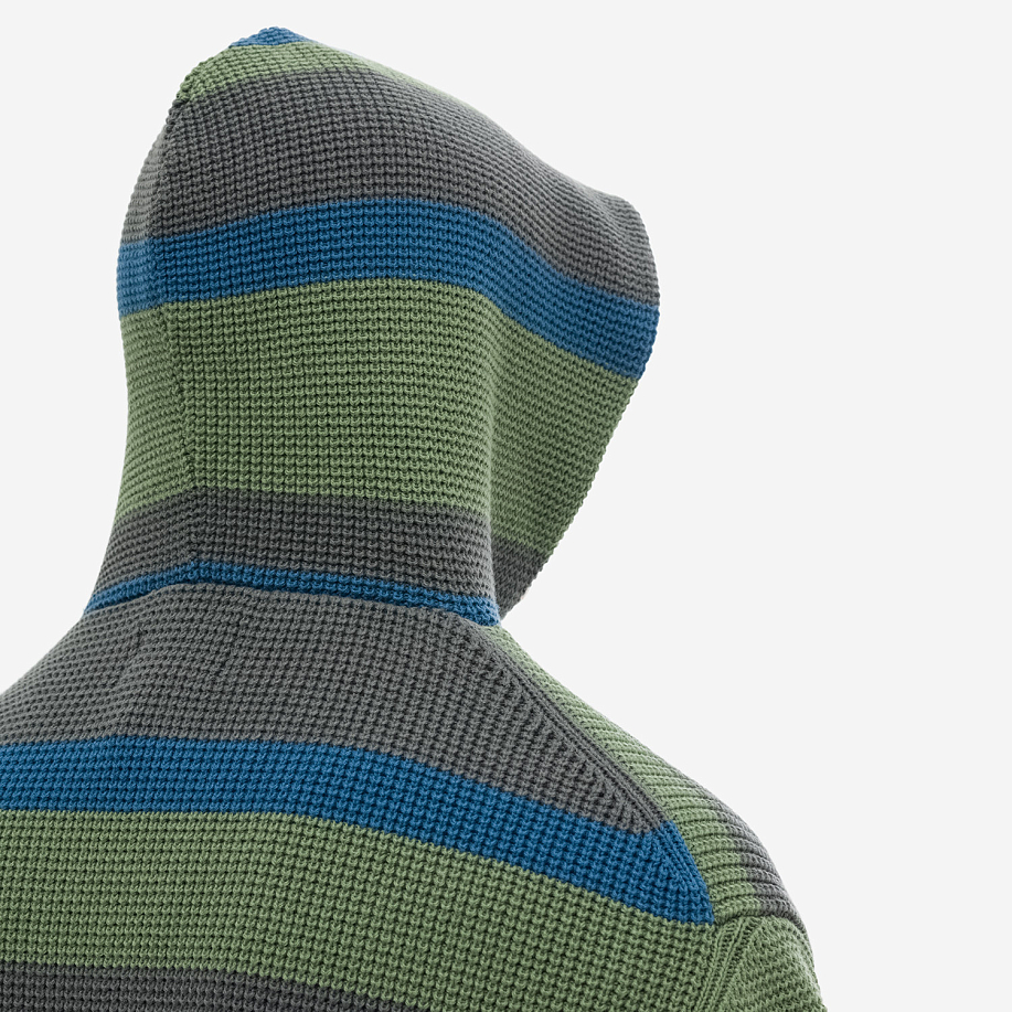 Толстовка THISISNEVERTHAT STRIPED WAFFLE KNIT HOODIE GREY - 6 фото Толстовка THISISNEVERTHAT STRIPED WAFFLE KNIT HOODIE в интернет магазине Peakwww.peakstore.ru - 6 фото