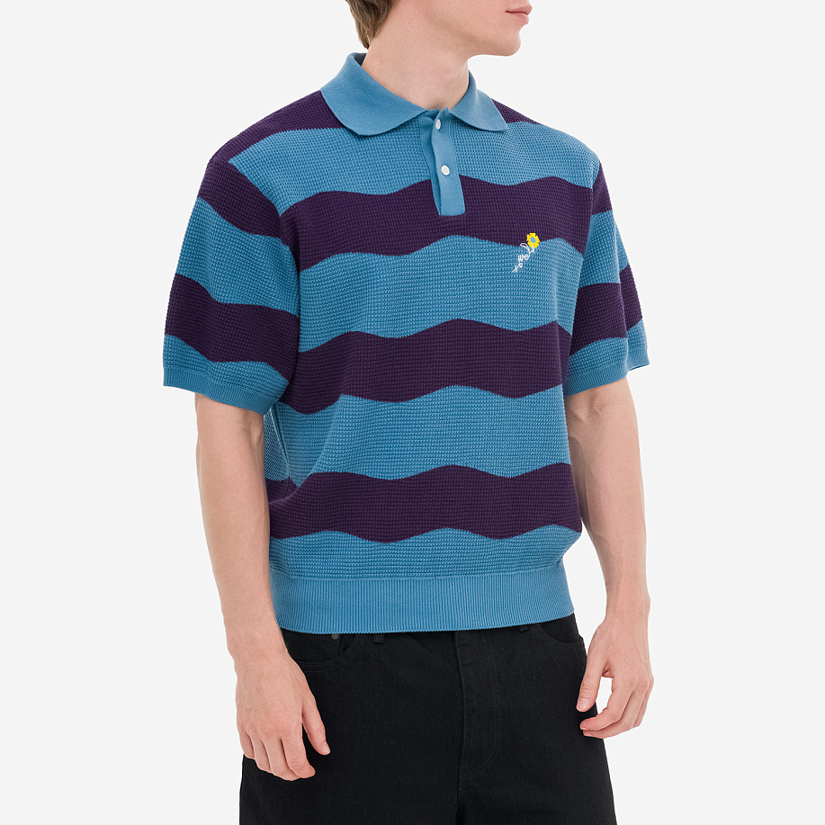 Поло VOWELS WAVY STRIPE POLO SHIRT в интернет магазине Peakwww.peakstore.ru - 3 фото