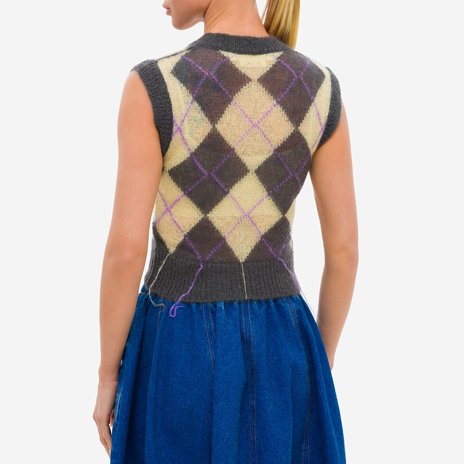 Жилет MARNI GREY MOHAIR ARGYLE VEST в интернет магазине Peakwww.peakstore.ru - 4 фото