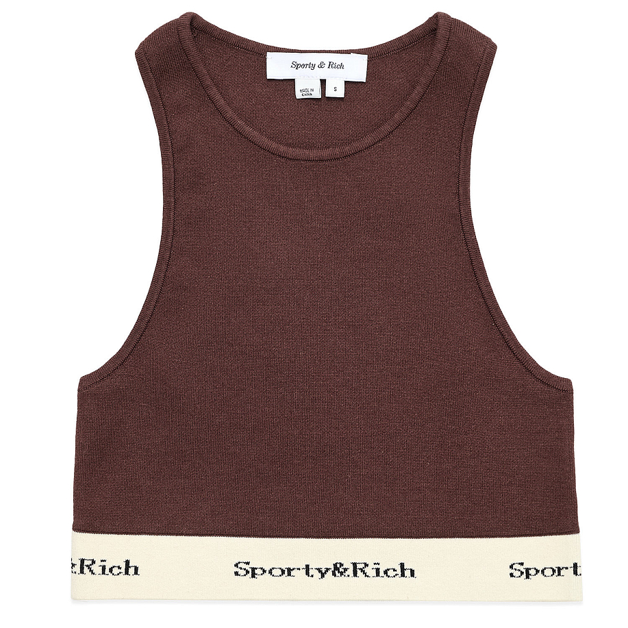 Топ SPORTY & RICH SERIF LOGO RIBBED CROPPED TANK в интернет магазине Peakwww.peakstore.ru - 12 фото