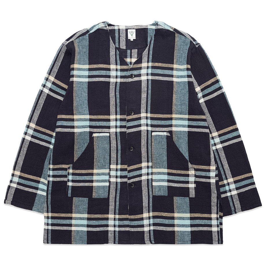 Рубашка SOUTH2 WEST8 V NECK ARMY SHIRT - COTTON BOILED CLOTH BIG PLAID в интернет-магазине Peak Conceptwww.peakstore.ru - 1 фото