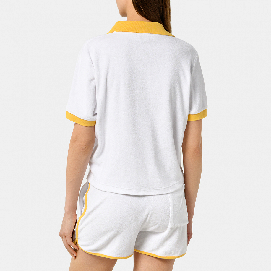Поло SPORTY & RICH PRINCE SPORTY SPONGE POLO WHITE, YELLOW - 3 фото Поло SPORTY & RICH PRINCE SPORTY SPONGE POLO в интернет магазине Peakwww.peakstore.ru - 3 фото