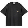 Футболка CARHARTT WIP S/S HUDSON POCKET T-SHIRT BLACK (CHALK WASH)
