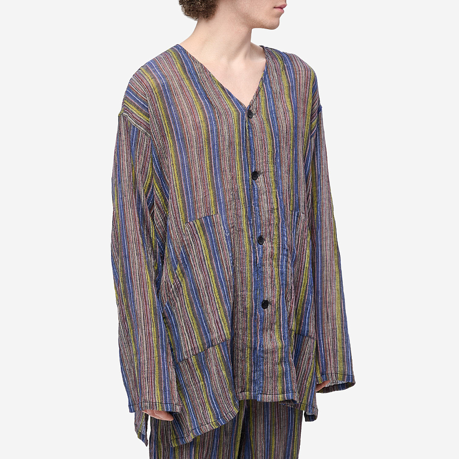 Рубашка SOUTH2 WEST8 V NECK ARMY SHIRT - MULTI STRIPE в интернет магазине Peakwww.peakstore.ru - 4 фото