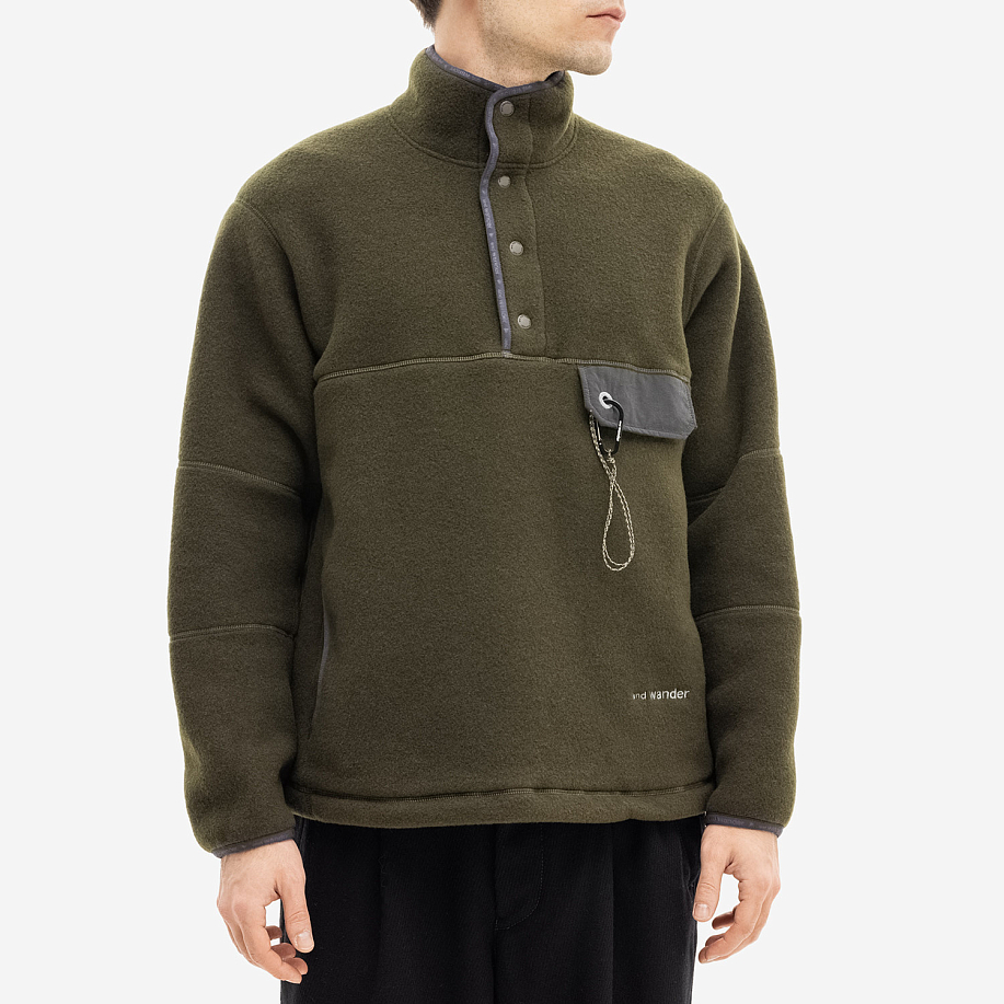 Толстовка AND WANDER WOOL FLEECE PULLOVER в интернет магазине Peakwww.peakstore.ru - 2 фото