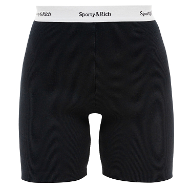 Шорты Sporty & Rich Serif Logo Ribbed Biker Short Lounge SS23 