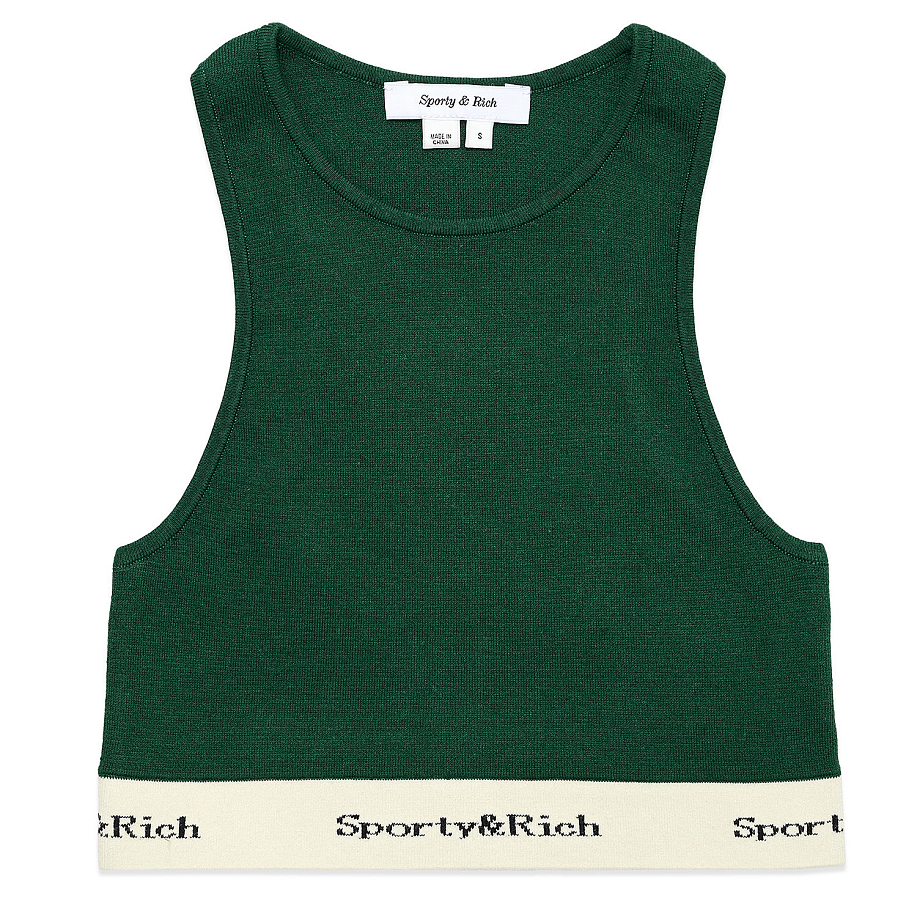 Топ SPORTY & RICH SERIF LOGO RIBBED CROPPED TANK в интернет магазине Peakwww.peakstore.ru - 1 фото