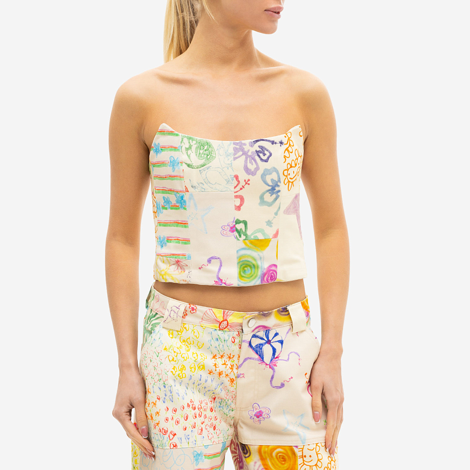 Топ COLLINA STRADA PATCHWORK CORSET - 4 фото Топ COLLINA STRADA PATCHWORK CORSET в интернет магазине Peakwww.peakstore.ru - 4 фото