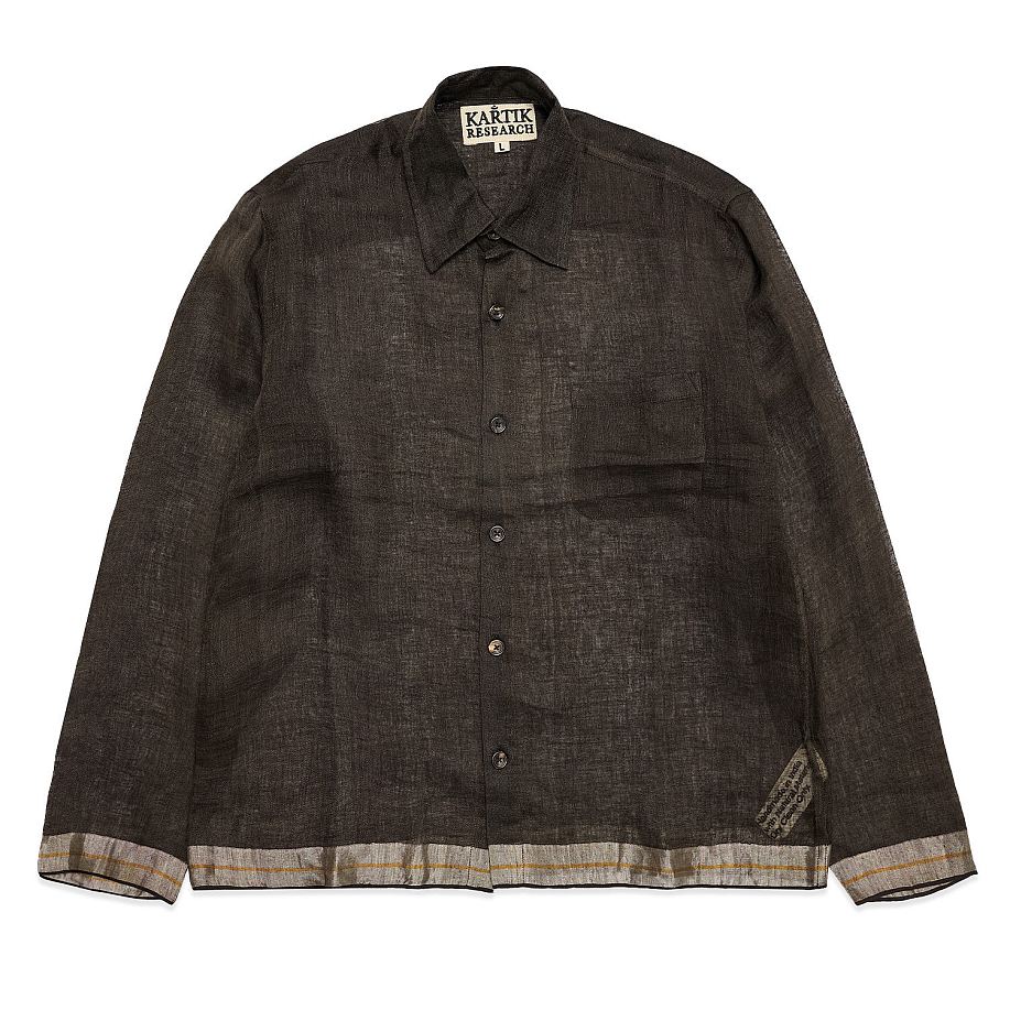 Рубашка KARTIK RESEARCH BROWN WEAVE WITH GOLD BORDER SHIRT в интернет магазине Peakwww.peakstore.ru - 2 фото
