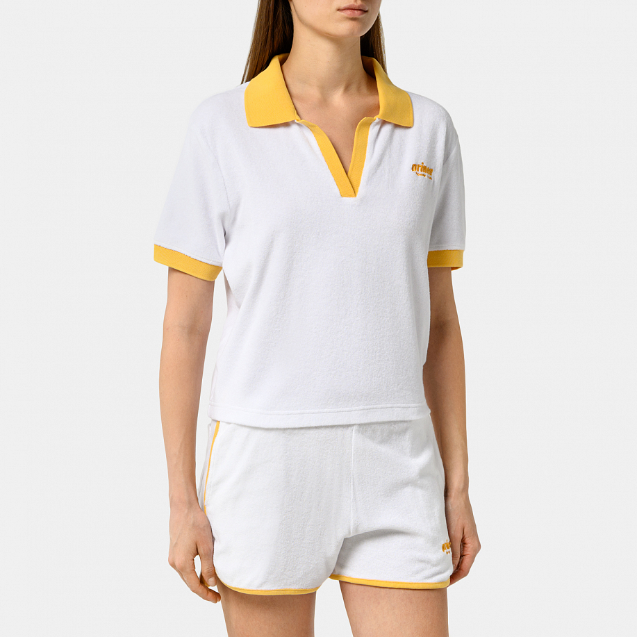 Поло SPORTY & RICH PRINCE SPORTY SPONGE POLO WHITE, YELLOW - 2 фото Поло SPORTY & RICH PRINCE SPORTY SPONGE POLO в интернет магазине Peakwww.peakstore.ru - 2 фото