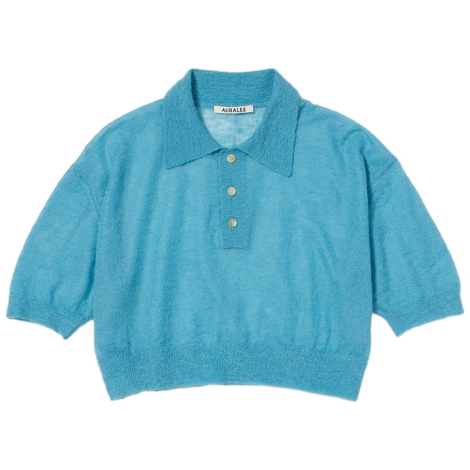 23SS　オーラリー　MOHAIR SHEER KNIT SHORT POLO 23SS オーラリー MOHAIR SHEER KNIT SHORT POLO AURALEE KID MOHAIR