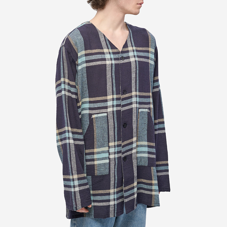 Рубашка SOUTH2 WEST8 V NECK ARMY SHIRT - COTTON BOILED CLOTH BIG PLAID в интернет-магазине Peak Conceptwww.peakstore.ru - 2 фото