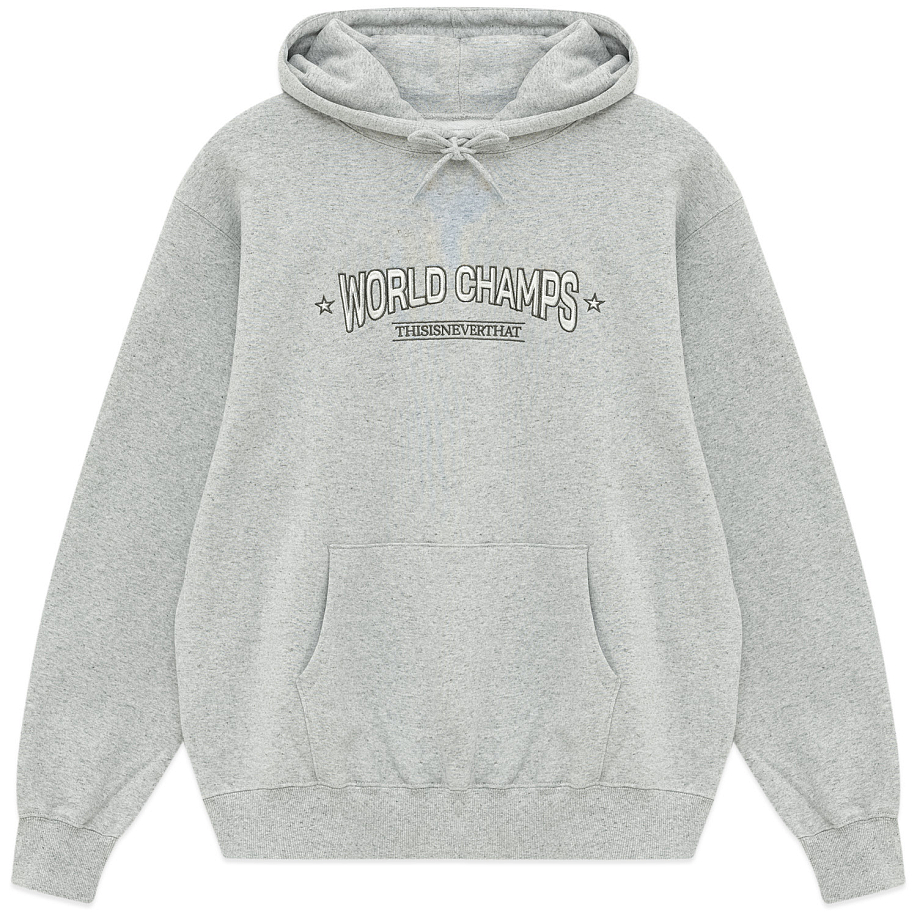 Толстовка THISISNEVERTHAT WORLD CHAMPS HOODIE HEATHER GREY - 1 фото Толстовка THISISNEVERTHAT WORLD CHAMPS HOODIE в интернет магазине Peakwww.peakstore.ru - 1 фото