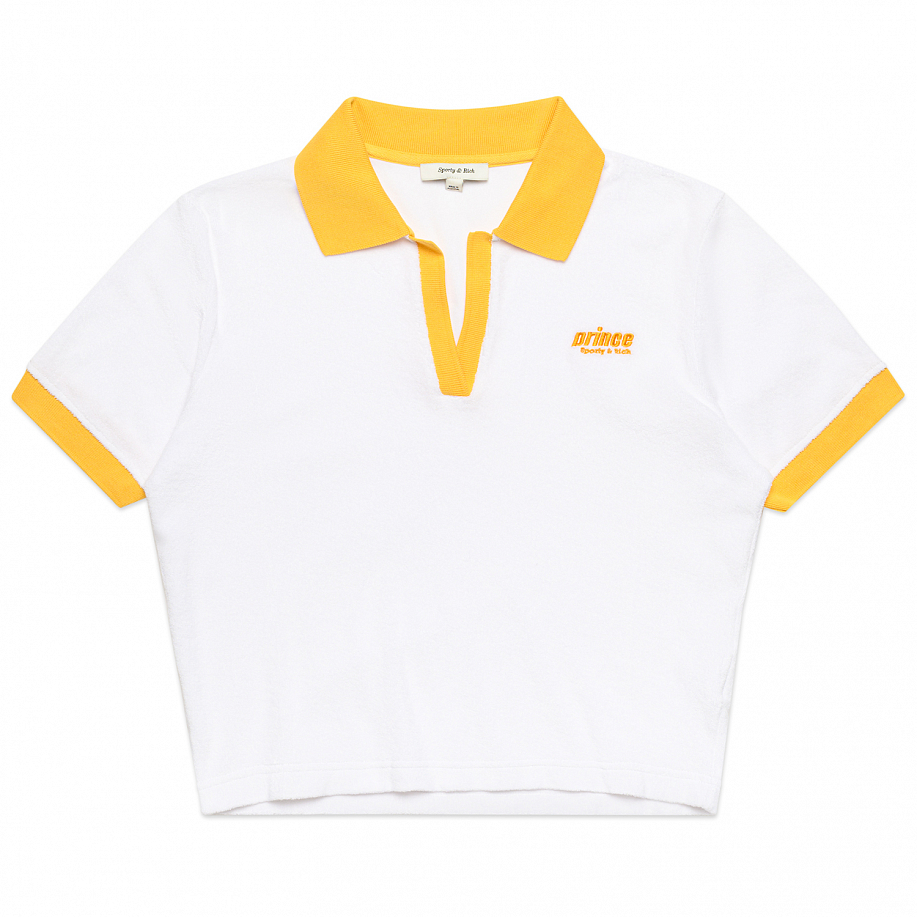 Поло SPORTY & RICH PRINCE SPORTY SPONGE POLO WHITE, YELLOW - 1 фото Поло SPORTY & RICH PRINCE SPORTY SPONGE POLO в интернет магазине Peakwww.peakstore.ru - 1 фото