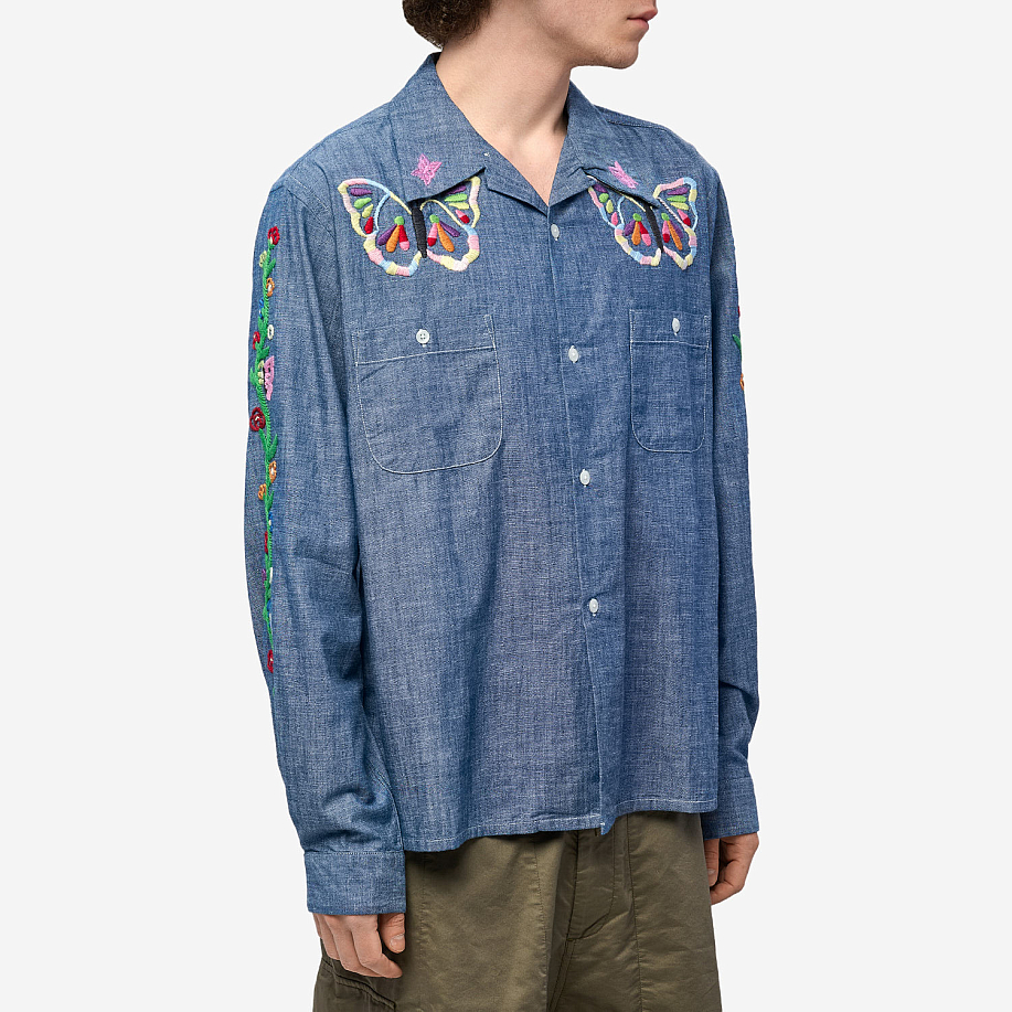 Рубашка NEEDLES ONE-UP SHIRT - COTTON CHAMBRAY в интернет-магазине Peak Conceptwww.peakstore.ru - 4 фото