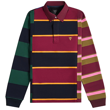 Лонгслив South2 West8 Rugger Shirt - Cotton Plainstitch / Crazy Pattern SS26 
