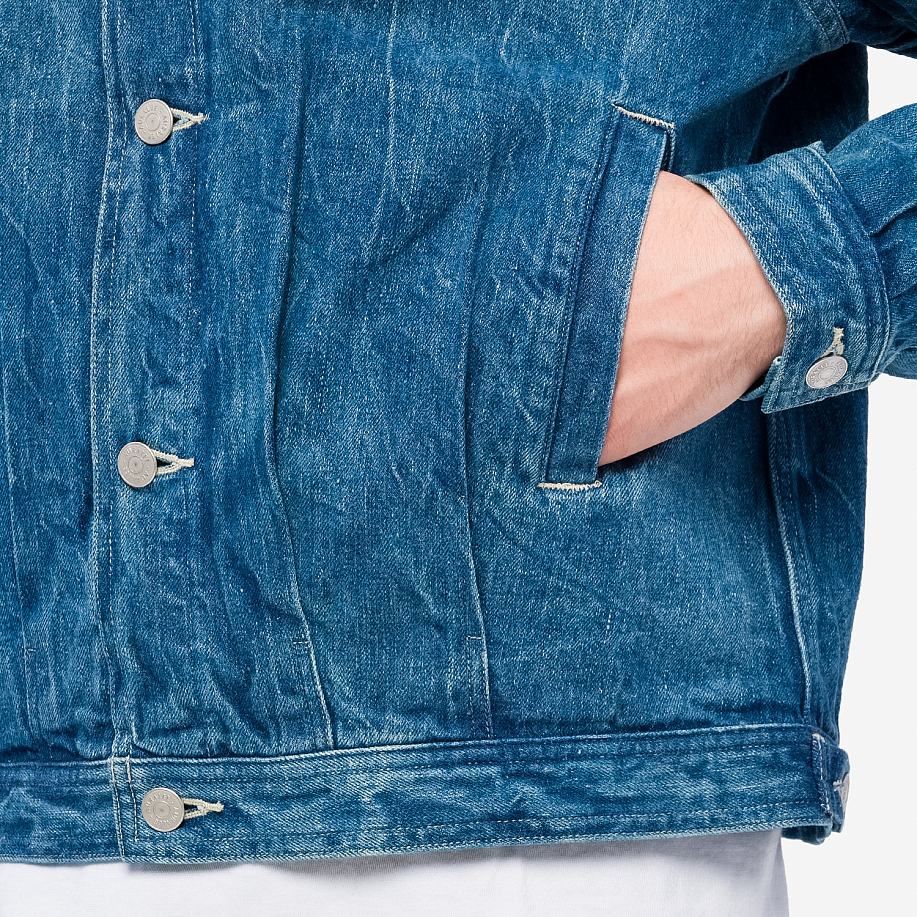 Джинсовая куртка AURALEE SELVEDGE FADED LIGHT DENIM BLOUSON в интернет магазине Peakwww.peakstore.ru - 8 фото